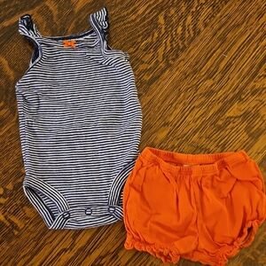 Carter's Navy and Orange Diaper Cover Set